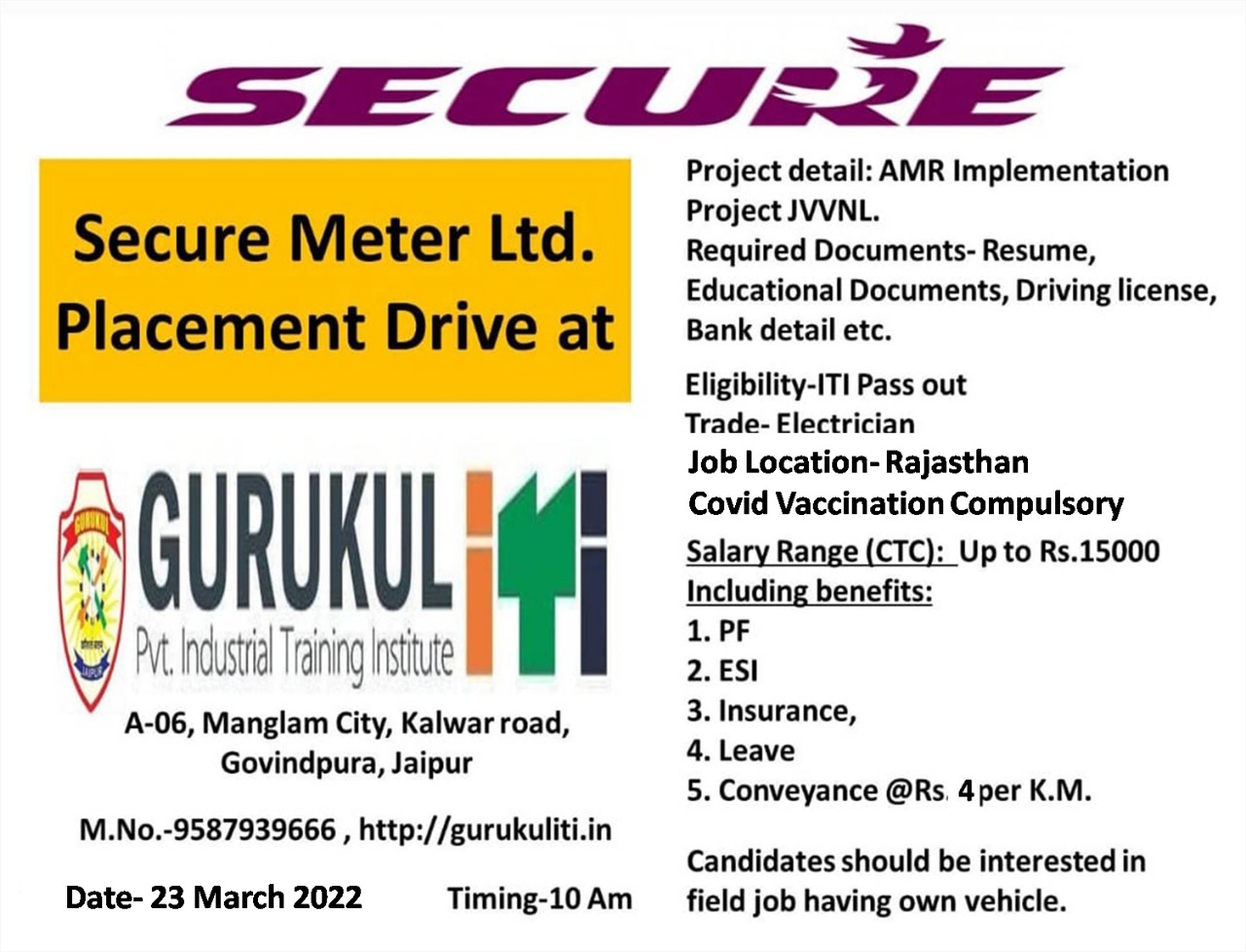 Secure Meters pvt ltd Placement Camp